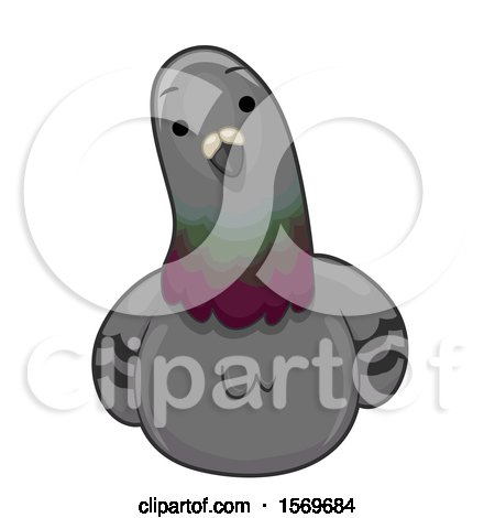Clipart of a Cute Pigeon Tilting His Head - Royalty Free Vector Illustration by BNP Design Studio