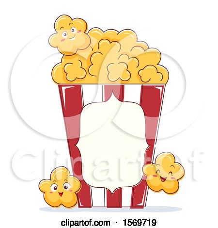 Clipart of a Popcorn Mascot Character - Royalty Free Vector Illustration by BNP Design Studio