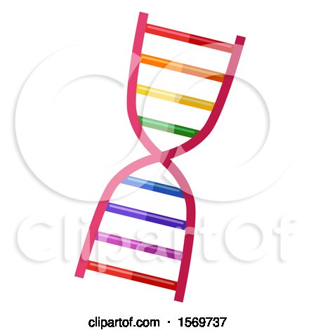 Clipart of a Rainbow Colored Dna Strand - Royalty Free Vector Illustration by BNP Design Studio