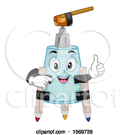 Clipart of a Robot with Art Pencils - Royalty Free Vector Illustration by BNP Design Studio