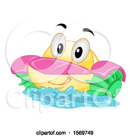 Clipart of a Paddle Boat Mascot Character - Royalty Free Vector Illustration by BNP Design Studio