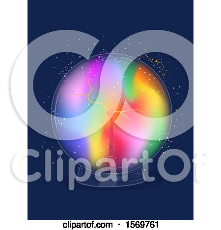 Clipart of a Colorful Electric Sphere or Crystal Ball - Royalty Free Vector Illustration by BNP Design Studio