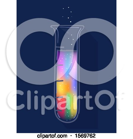 Clipart of a Test Tube with Colorful Magical Liquid - Royalty Free Vector Illustration by BNP Design Studio