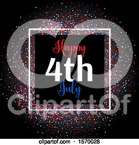 Clipart of a Happy July 4th Design for Independence Day - Royalty Free Vector Illustration by KJ Pargeter