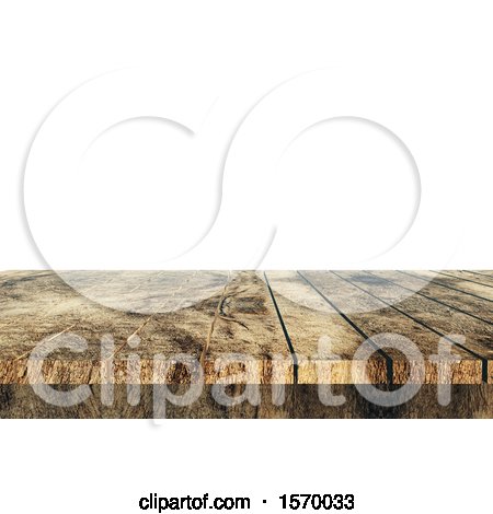 Clipart of a 3d Wood Surface over White - Royalty Free Illustration by KJ Pargeter