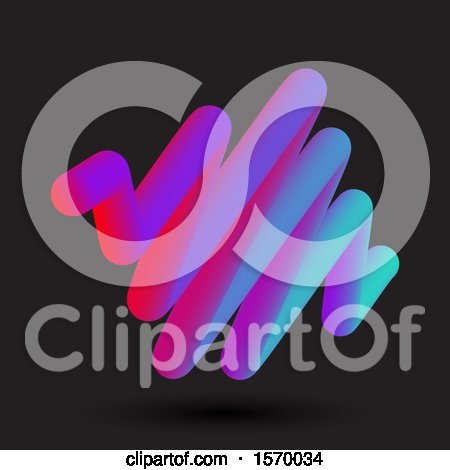 Clipart of a 3d Abstract Scribble on Black - Royalty Free Vector Illustration by KJ Pargeter