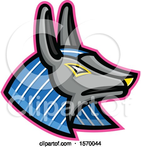 Clipart of an Ancient Egyptian Mascot of Anubis - Royalty Free Vector Illustration by patrimonio