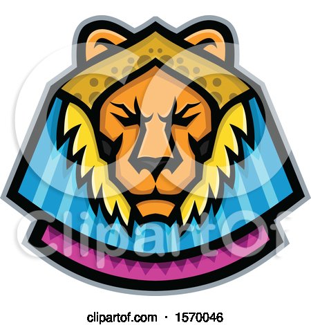 Clipart of an Ancient Egyptian Mascot of Sekhmet, a Warrior Goddess of a Lion - Royalty Free Vector Illustration by patrimonio