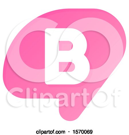 Clipart of a Letter B on a Pink Brain Shaped Speech Balloon - Royalty Free Vector Illustration by elena