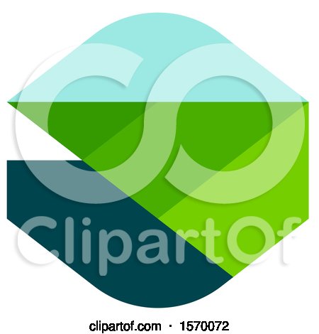 Clipart of a Blue and Green Abstract Field Design - Royalty Free Vector Illustration by elena