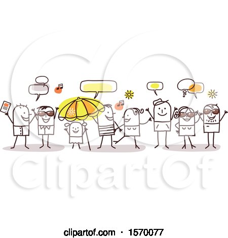 Clipart of a Group of People Celebrating Summer Time - Royalty Free Vector Illustration by NL shop