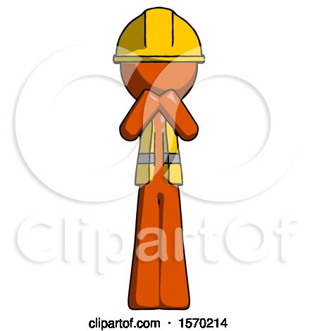 Orange Construction Worker Contractor Man Laugh, Giggle, or Gasp Pose by Leo Blanchette