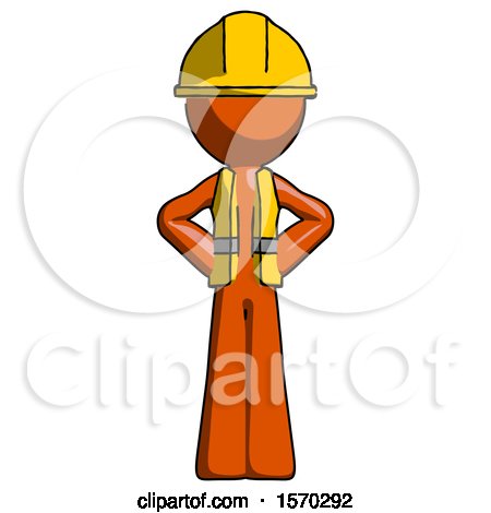 Orange Construction Worker Contractor Man Hands on Hips by Leo Blanchette