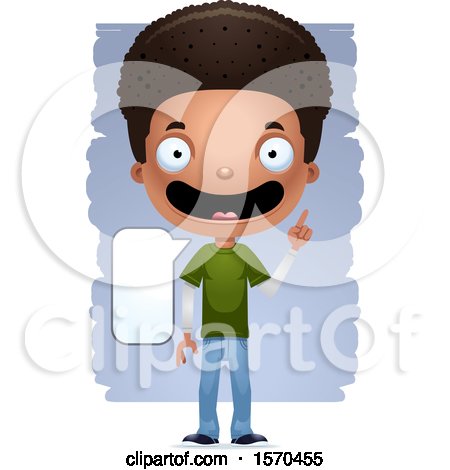 Clipart of a Smart Talking Black Teen Boy - Royalty Free Vector Illustration by Cory Thoman