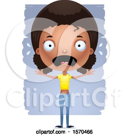 Clipart of a Scared Black Teen Girl - Royalty Free Vector Illustration by Cory Thoman