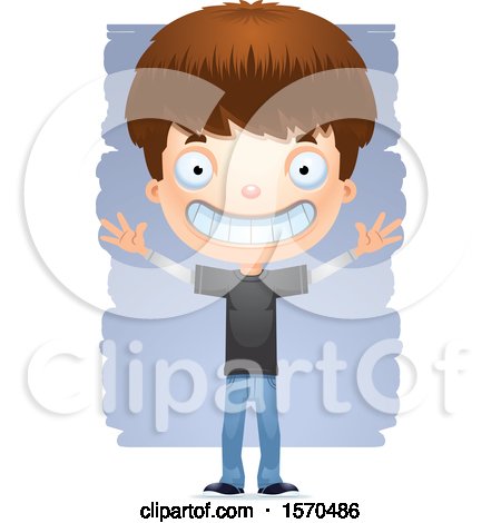 Clipart of a Happy White Teen Boy - Royalty Free Vector Illustration by Cory Thoman