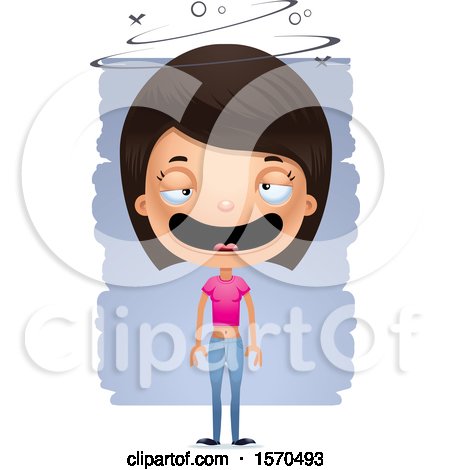 Clipart of a Hispanic Teen Girl - Royalty Free Vector Illustration by Cory Thoman