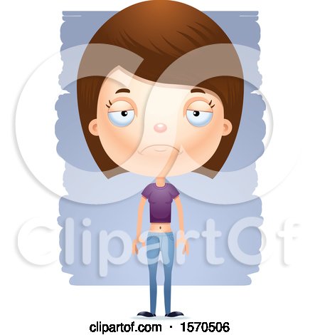 Clipart of a Depressed White Teen Girl - Royalty Free Vector Illustration by Cory Thoman