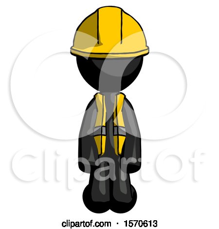 Black Construction Worker Contractor Man Kneeling Front Pose by Leo Blanchette