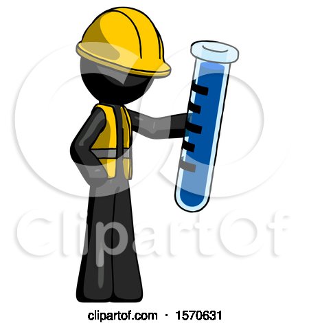 Black Construction Worker Contractor Man Holding Large Test Tube by Leo Blanchette