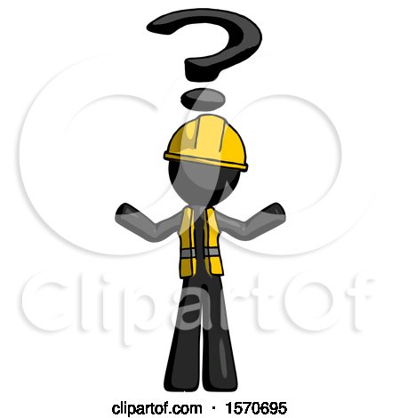 Black Construction Worker Contractor Man with Question Mark Above Head, Confused by Leo Blanchette