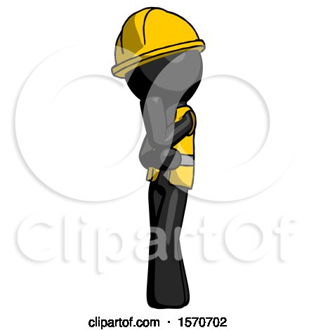 Black Construction Worker Contractor Man Thinking, Wondering, or Pondering by Leo Blanchette