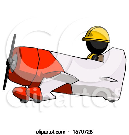 Black Construction Worker Contractor Man in Geebee Stunt Aircraft Side View by Leo Blanchette