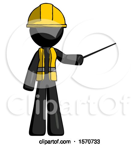 Black Construction Worker Contractor Man Teacher or Conductor with Stick or Baton Directing by Leo Blanchette