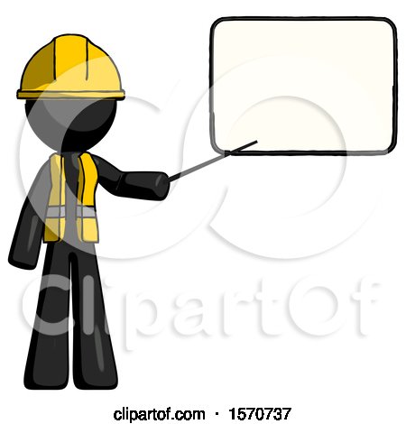 Black Construction Worker Contractor Man Giving Presentation in Front of Dry-erase Board by Leo Blanchette