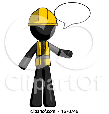 Black Construction Worker Contractor Man with Word Bubble Talking Chat Icon by Leo Blanchette