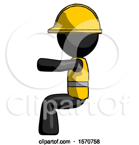 Black Construction Worker Contractor Man Sitting or Driving Position by Leo Blanchette