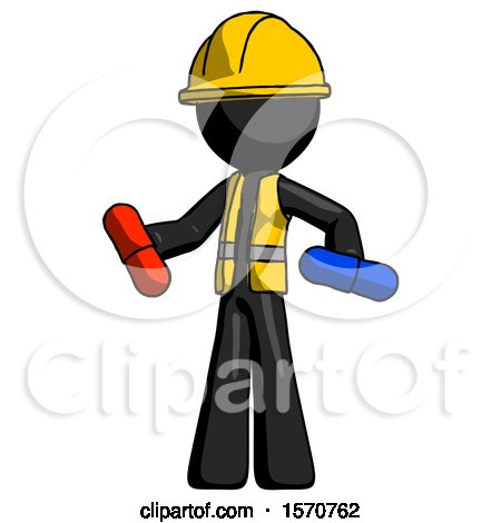 Black Construction Worker Contractor Man Red Pill or Blue Pill Concept by Leo Blanchette