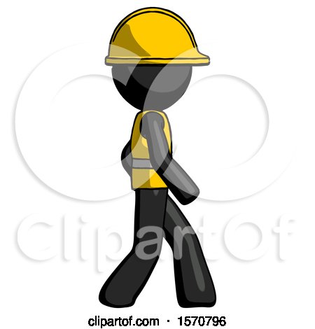 Black Construction Worker Contractor Man Walking Right Side View by Leo Blanchette