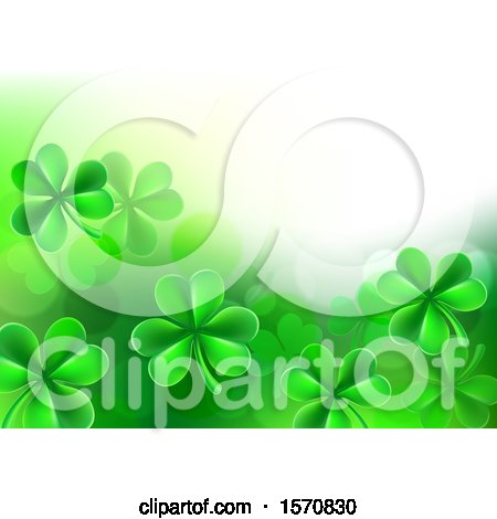 Clipart of a St Patricks Day Background with Green Shamrocks and Text Space - Royalty Free Vector Illustration by AtStockIllustration