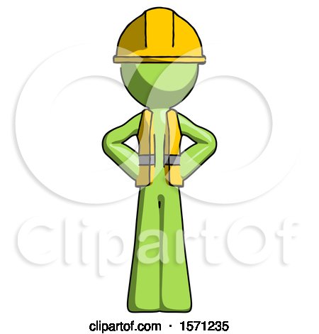 Green Construction Worker Contractor Man Hands on Hips by Leo Blanchette