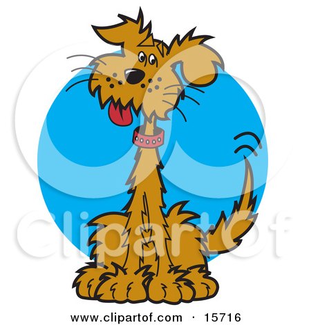 Cute And Curious Dog Sitting And Hanging His Tongue Out Clipart Illustration by Andy Nortnik