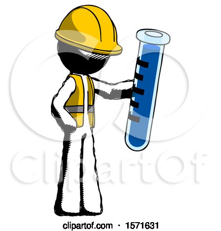 Ink Construction Worker Contractor Man Holding Large Test Tube by Leo Blanchette