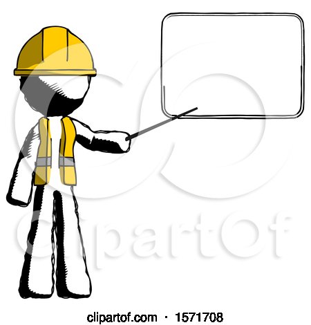 Ink Construction Worker Contractor Man Giving Presentation in Front of Dry-erase Board by Leo Blanchette