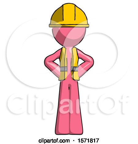 Pink Construction Worker Contractor Man Hands on Hips by Leo Blanchette