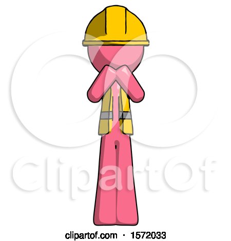 Pink Construction Worker Contractor Man Laugh, Giggle, or Gasp Pose by Leo Blanchette