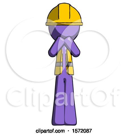 Purple Construction Worker Contractor Man Laugh, Giggle, or Gasp Pose by Leo Blanchette
