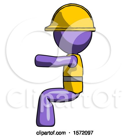 Purple Construction Worker Contractor Man Sitting or Driving Position by Leo Blanchette