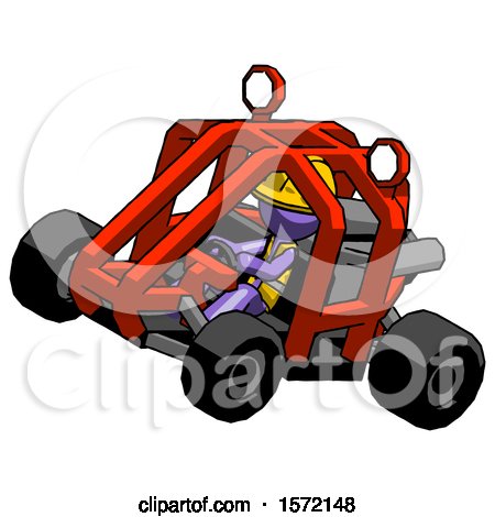 Purple Construction Worker Contractor Man Riding Sports Buggy Side Top Angle View by Leo Blanchette