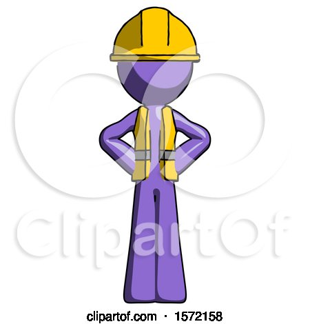 Purple Construction Worker Contractor Man Hands on Hips by Leo Blanchette