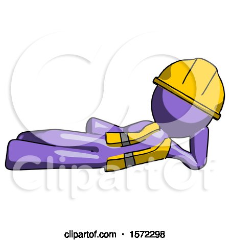 Purple Construction Worker Contractor Man Reclined on Side by Leo Blanchette