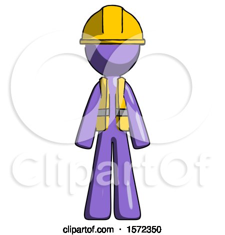 Purple Construction Worker Contractor Man Standing Facing Forward by Leo Blanchette