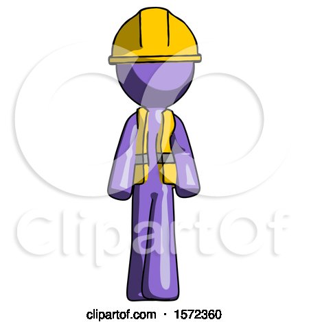Purple Construction Worker Contractor Man Walking Front View by Leo Blanchette