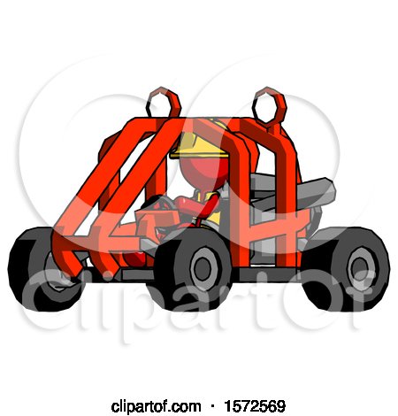 Red Construction Worker Contractor Man Riding Sports Buggy Side Angle View by Leo Blanchette