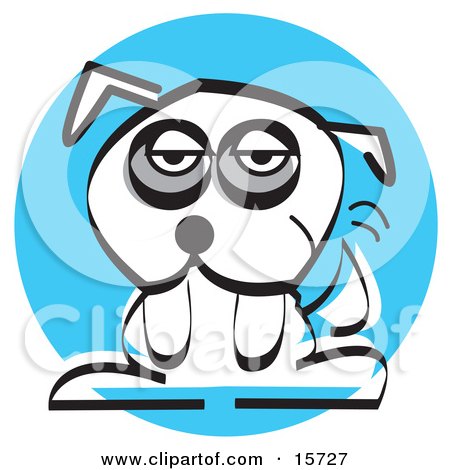 Sad Little White Dog With Dark Circles Under His Eyes Clipart Illustration by Andy Nortnik