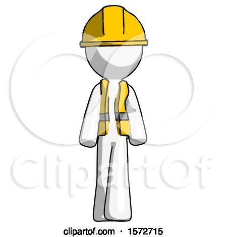 White Construction Worker Contractor Man Walking Front View by Leo Blanchette
